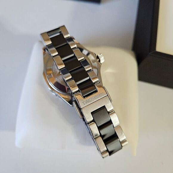 Tag Heuer Unisex Aquaracer Diamond Trim Black Face Quartz Watch 35mm Steel Box main image 4
